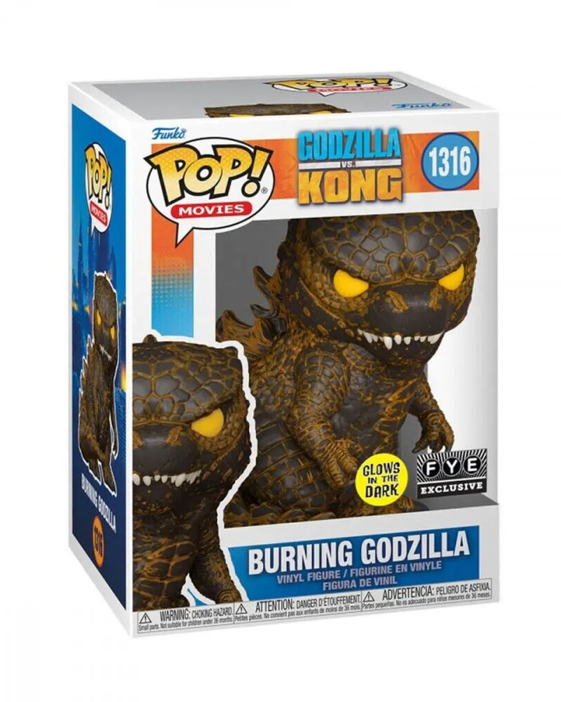 Bobble Figure Godzilla vs Kong POP! - Burning Godzilla - Glows in the Dark 