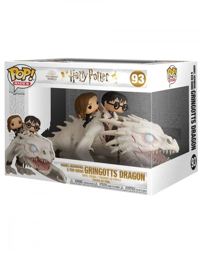 Bobble Figure Harry Potter POP! - Harry, Ron & Hermione Riding Gringotts Dragon 