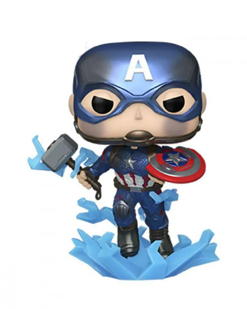 Bobble Figure Marvel - Avengers Endgame POP! - Captain America (with Hammer) - Glows in the Dark 