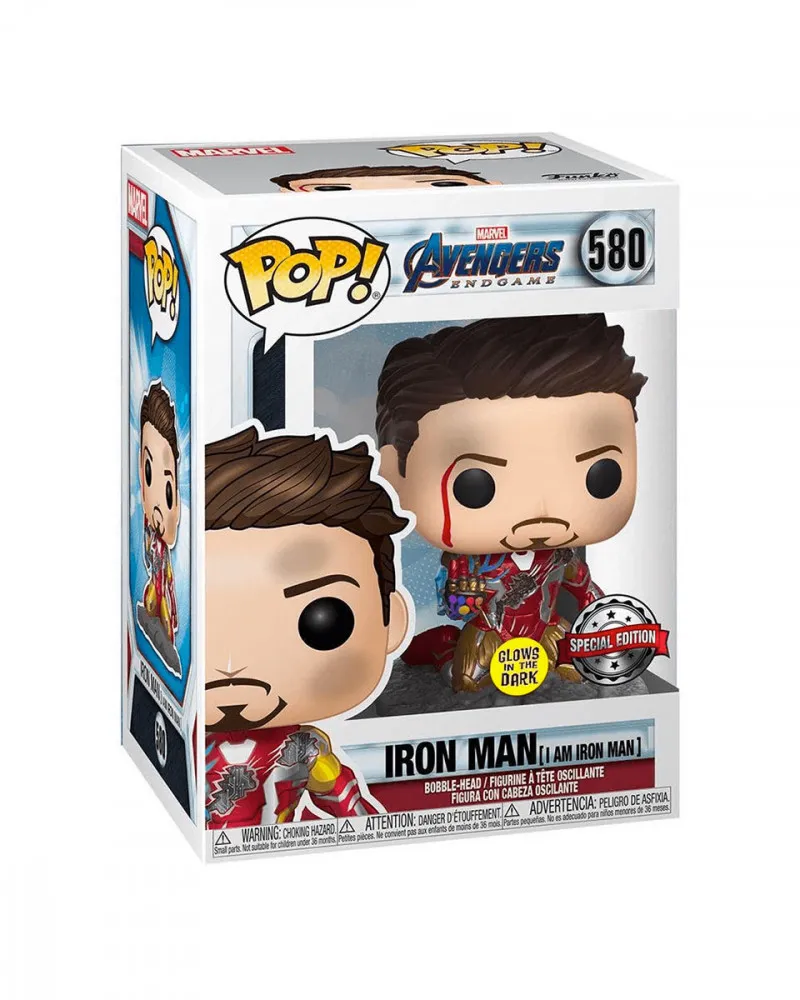 Bobble Figure Marvel - Avengers Endgame POP! - Iron Man (I Am Iron Man) - Glows in the Dark 