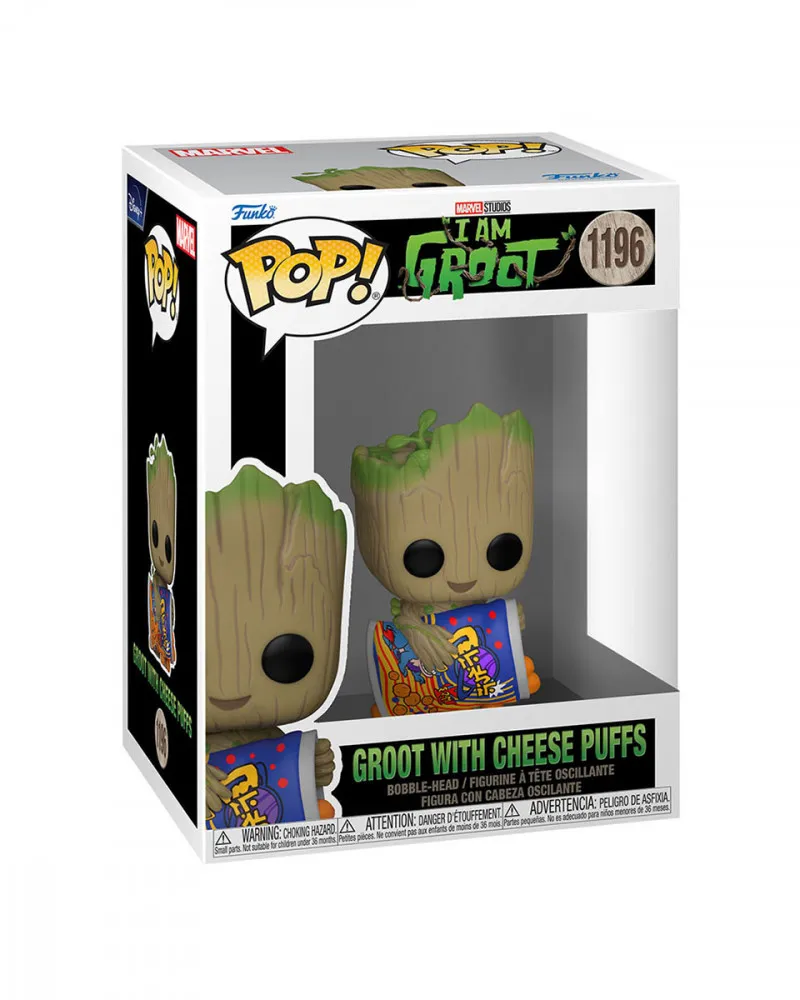 Bobble Figure Marvel - I Am Groot POP! - Groot with Cheese Puffs 