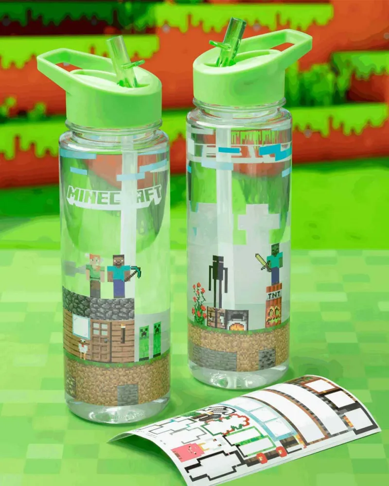 Boca Paladone Minecraft - Water Bottle & Stickers 