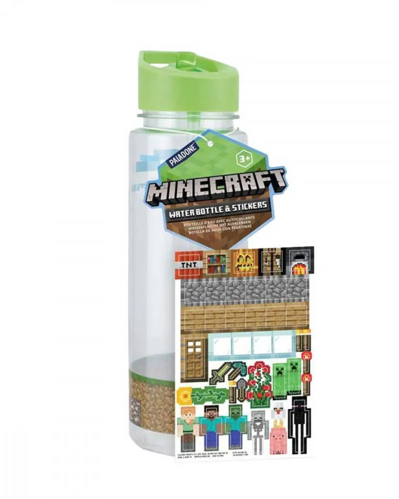 Boca Paladone Minecraft - Water Bottle & Stickers 