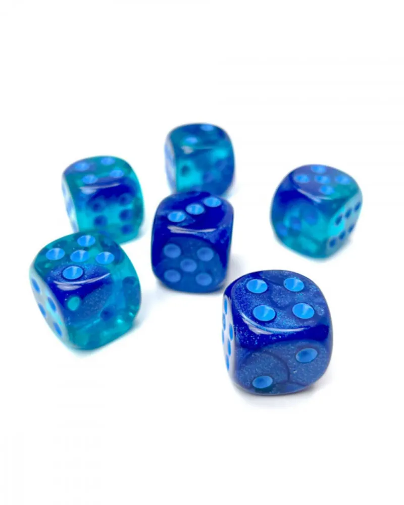Kockice Chessex - Gemini - Luminary - Blue-Blue & Light Blue - Dice Block 16mm (12) 