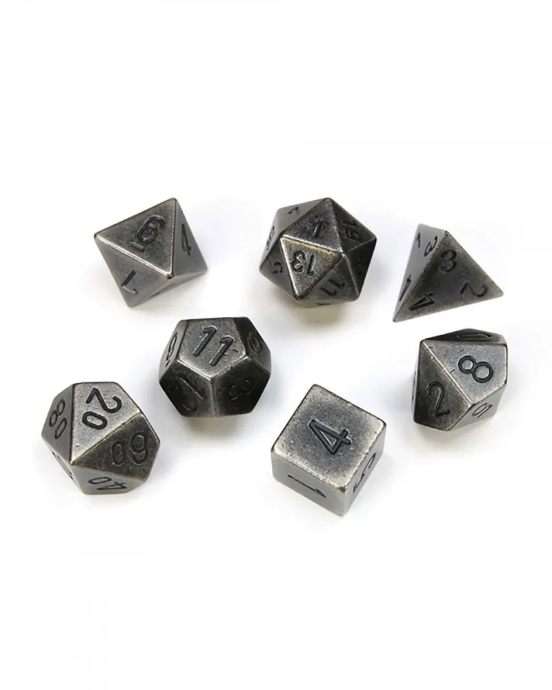 Kockice Chessex - Polyhedral - Solid Dark Metal (7) 