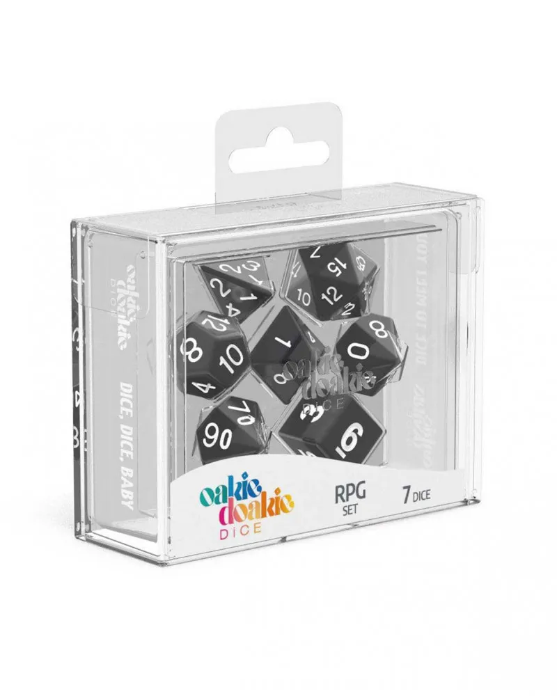 Kockice Oakie Doakie Dice RPG Set Solid - Black (7) 