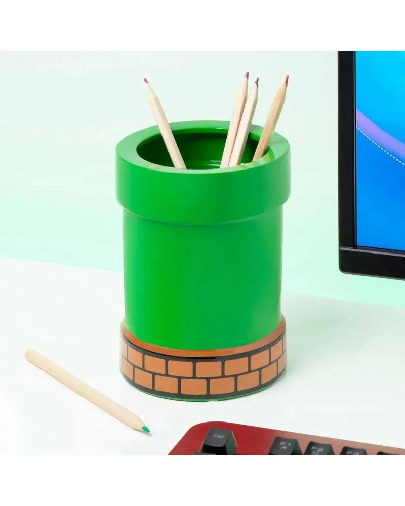 Držač za olovke Paladone - Super Mario - Warp Pipe Plant & Pen Pot 