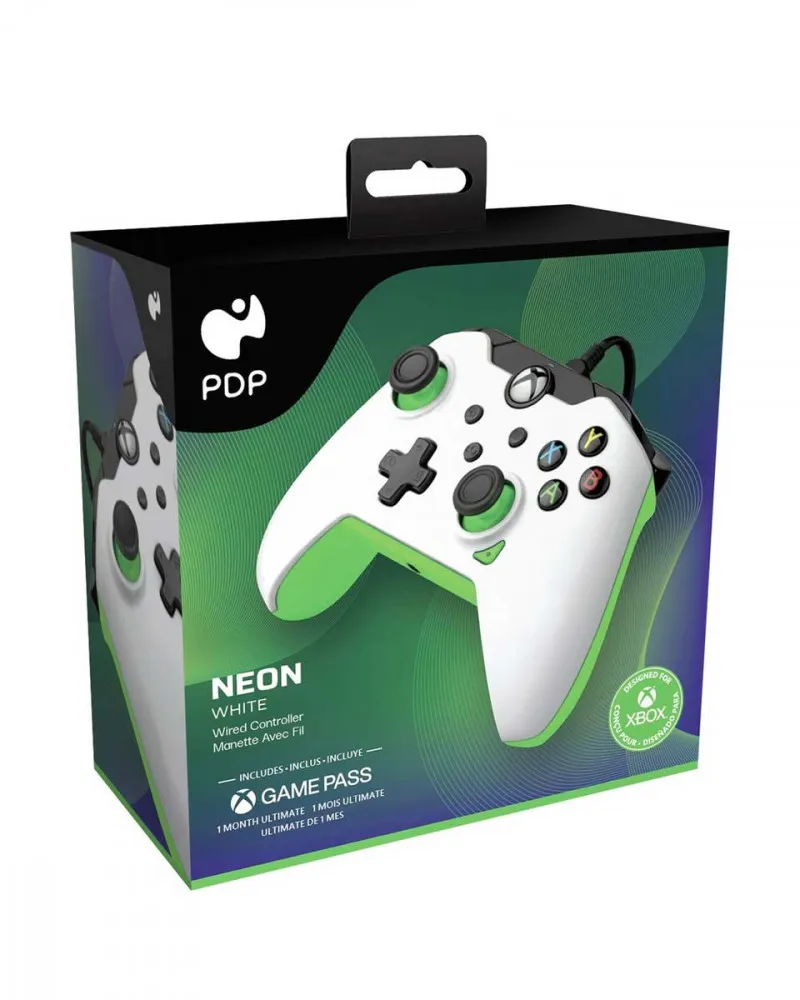 Gamepad PDP Wired Controller - Neon White - Green 