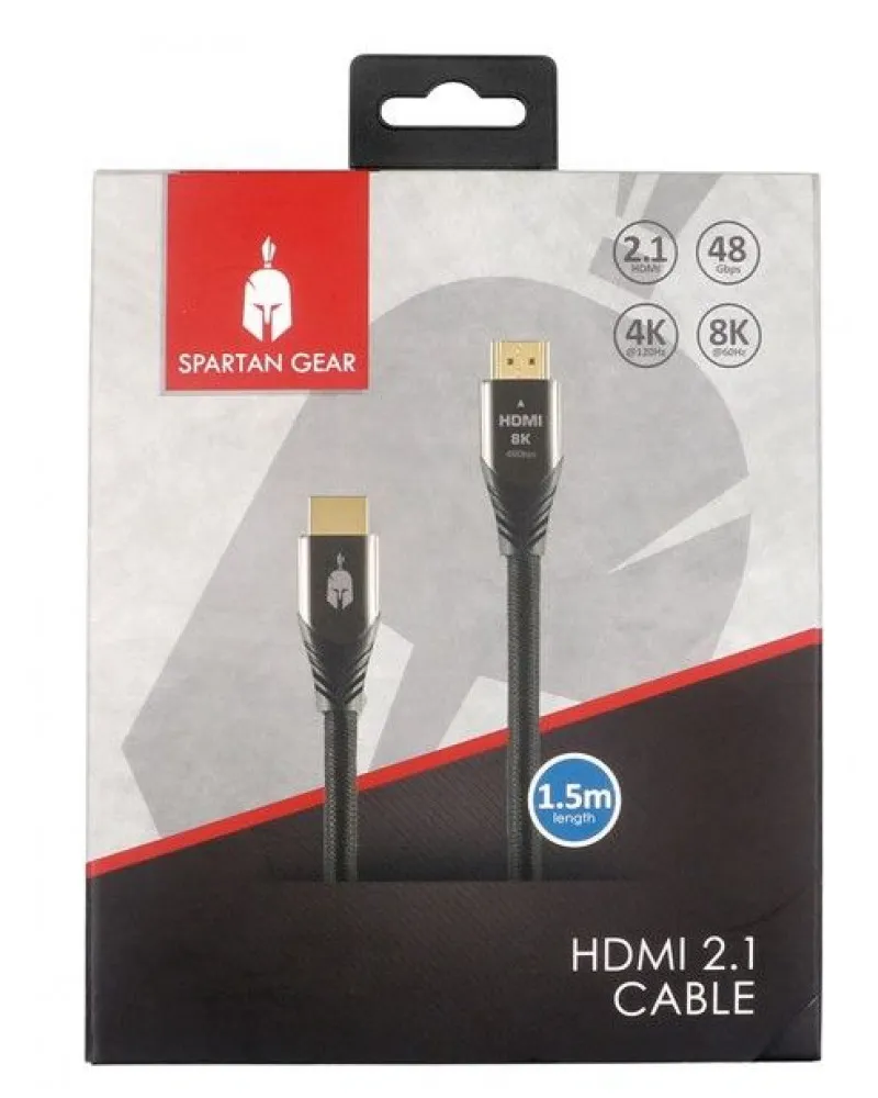 HDMI Cable Spartan Gear 2.1 8K 1.5m - Zinc Alloy with Gold Plated Plugs 