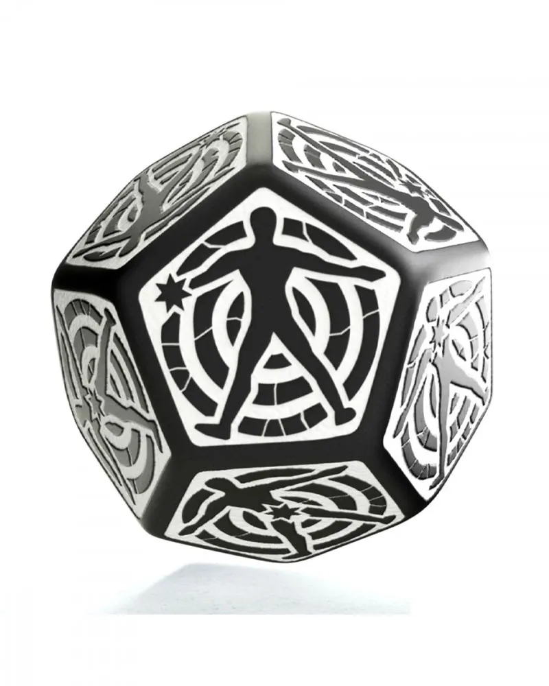 Kockica Q Workshop D12 Black & White Hit Location dice (1) 