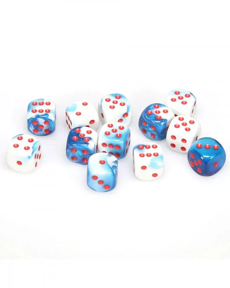 Kockice Chessex - Gemini - Polyhedral - Astral Blue & White - Dice Block 16mm (12) 