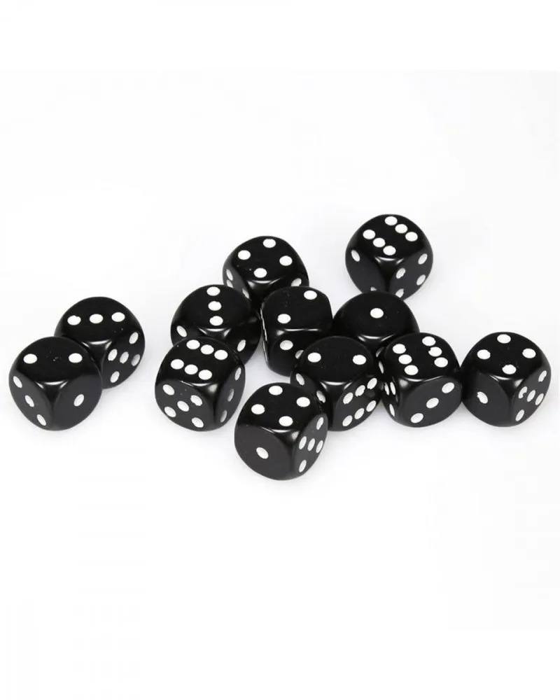 Kockice Chessex - Opaque - Black & White - Dice Block 16mm (12) 