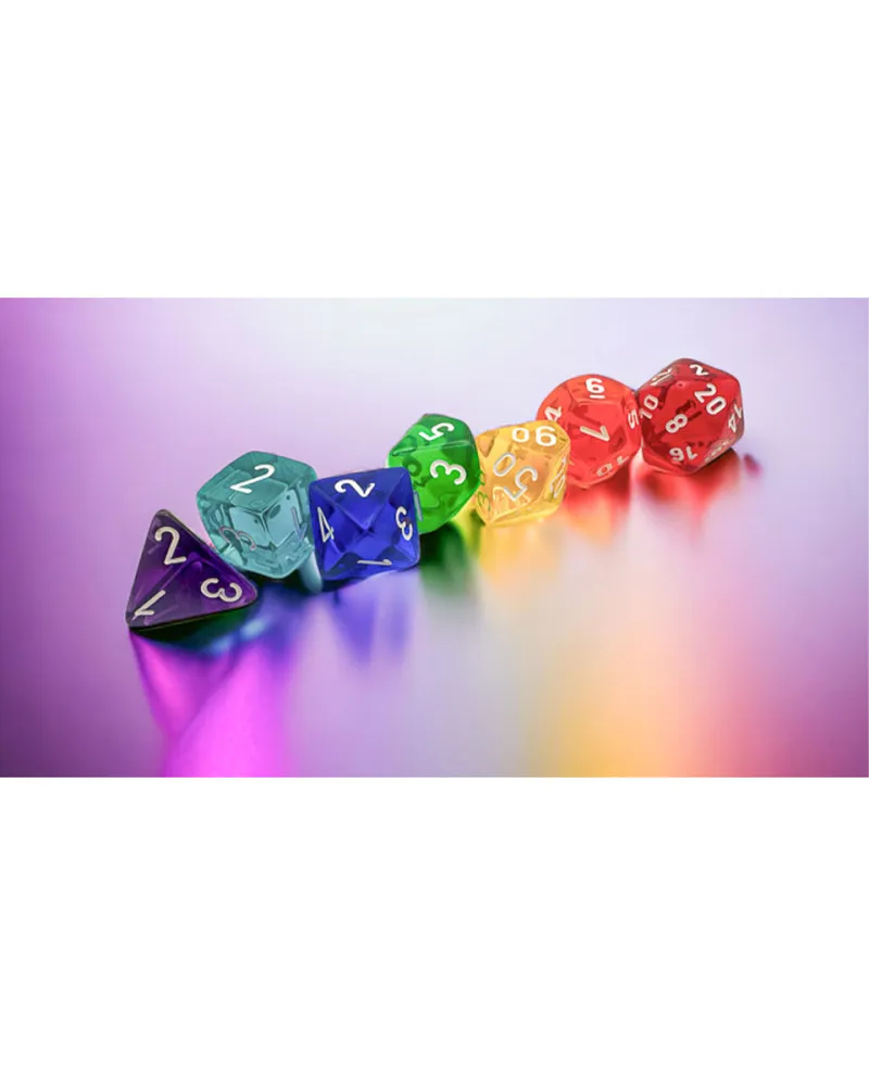 Kockice Chessex - Prism Translucent - Polyhedral 7-Die Set 