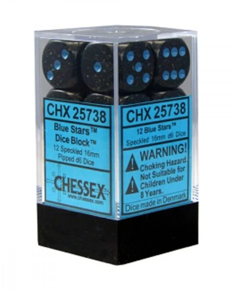 Kockice Chessex - Speckled - Blue Stars - Dice Block 16mm (12) 