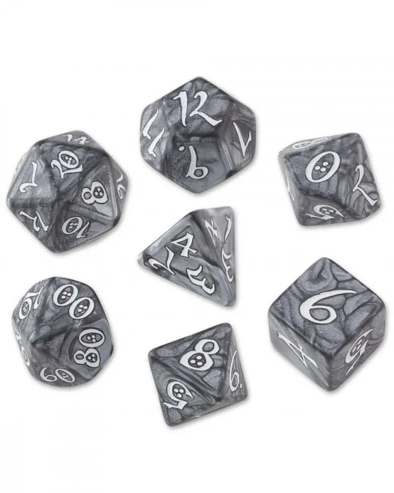 Kockice Q Workshop - Classic RPG Smoky & White - Dice Set (7) 