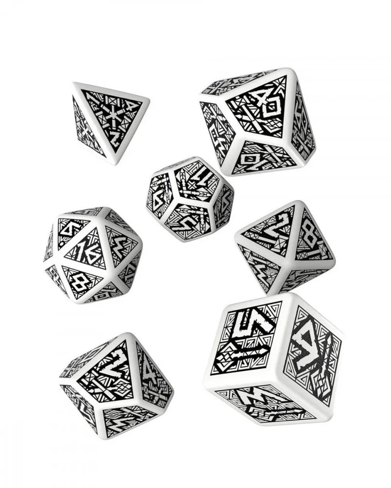 Kockice Q Workshop - Dwarven Gray & Black - Dice Set (7) 