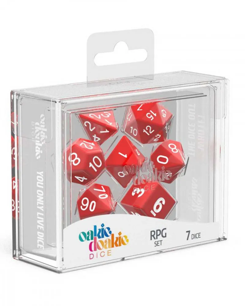 Kockice Oakie Doakie Dice RPG Set Solid - Red (7) 