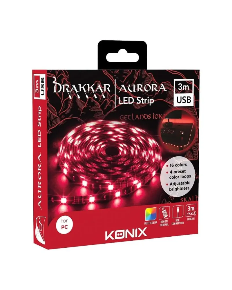 LED Strip Konix - Drakkar - Aurora LED Strip - USB 3m 