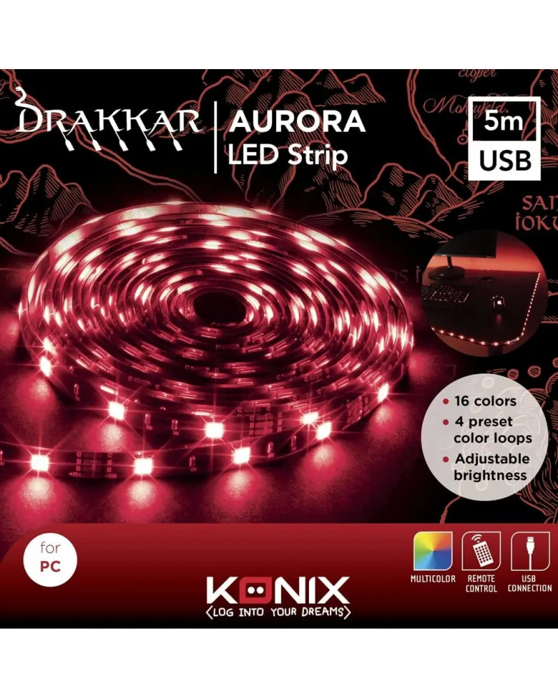 LED Strip Konix - Drakkar - Aurora - USB 5m 