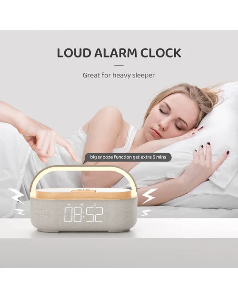 Lampa Moye Aurora - Lamp with Radio, Clock & Wi-Fi Charger 