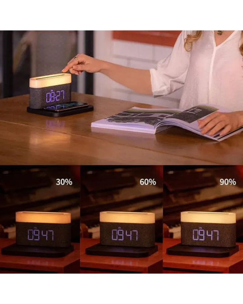 Lampa Moye Aurora with Clock and Wi-Fi Charger 