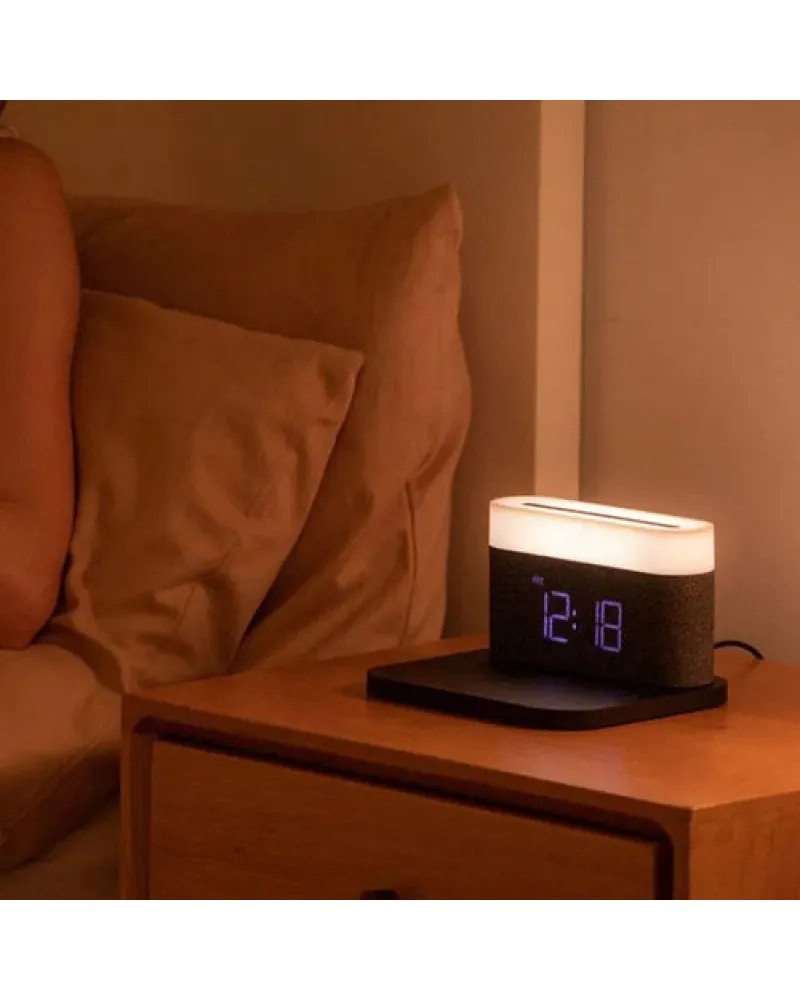 Lampa Moye Aurora with Clock and Wi-Fi Charger 