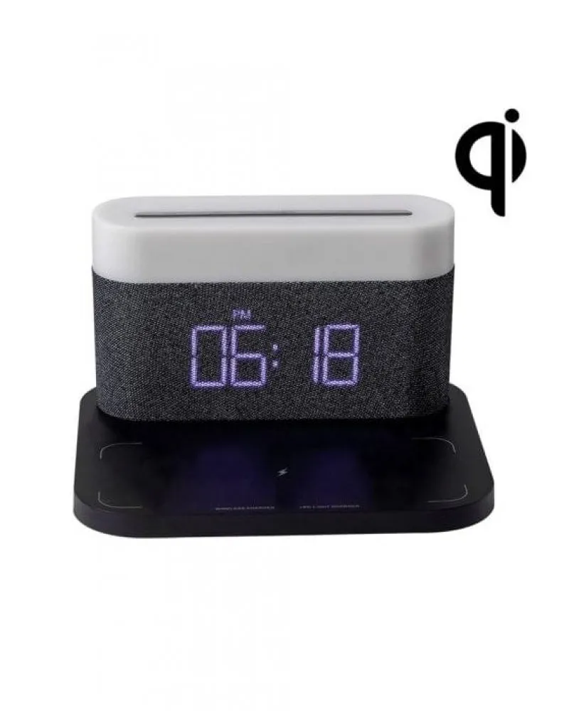 Lampa Moye Aurora with Clock and Wi-Fi Charger 