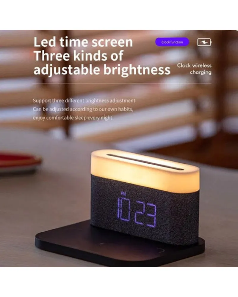 Lampa Moye Aurora with Clock and Wi-Fi Charger 