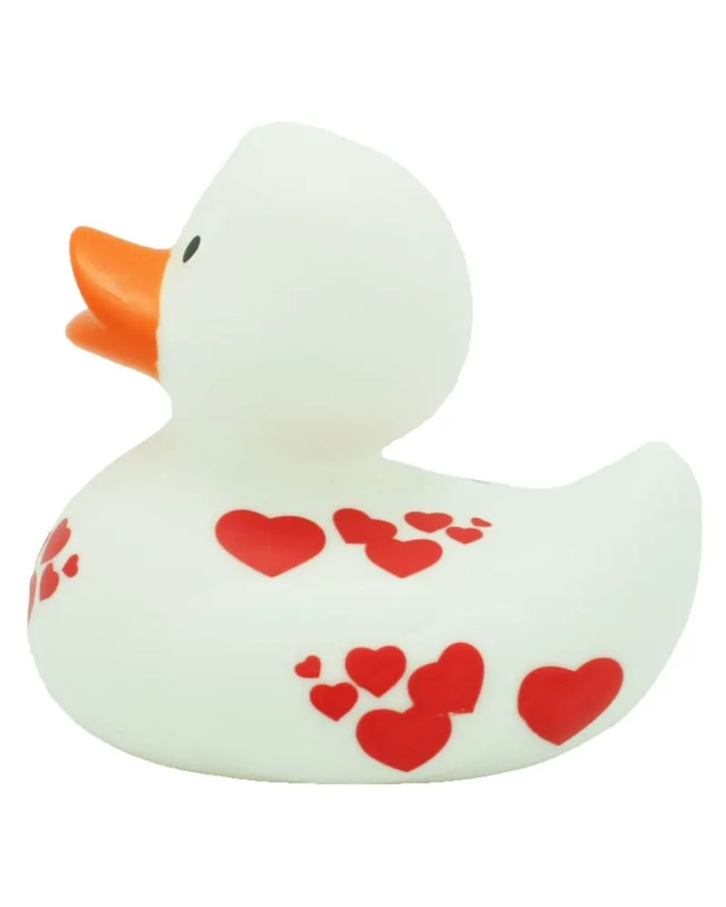 Lilalu Patkica - White  With Red Hearts  - Rubber Duck 