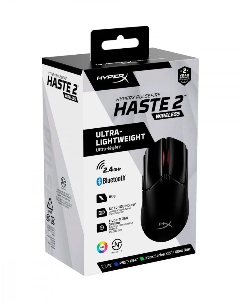 Miš HyperX Pulsefire Haste 2 Wireless - Black 