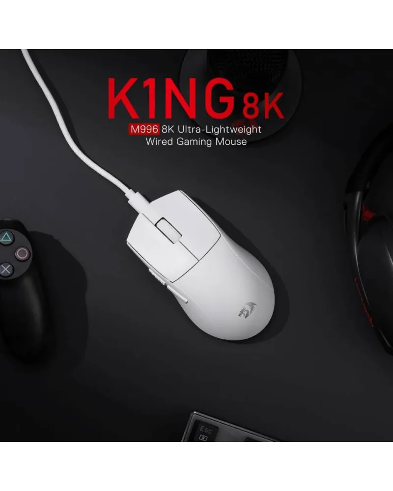 Miš ReDragon K1NG 1K White RGB 