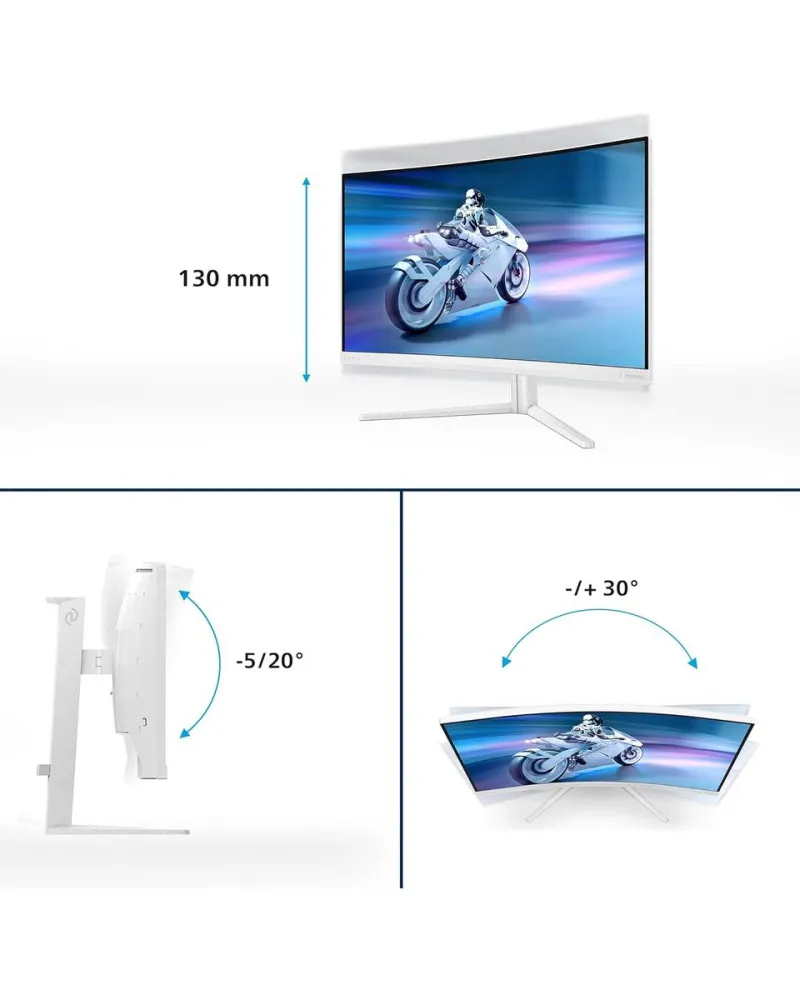 Monitor Philips 27'' IPS 27M2C5501/00 White zakrivljeni 
