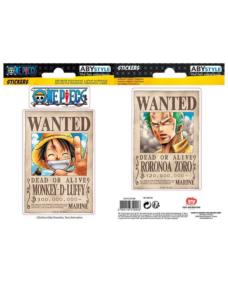 Nalepnice AbyStyle - One Piece - Wanted Monkey D Luffy & Roronoa Zoro 