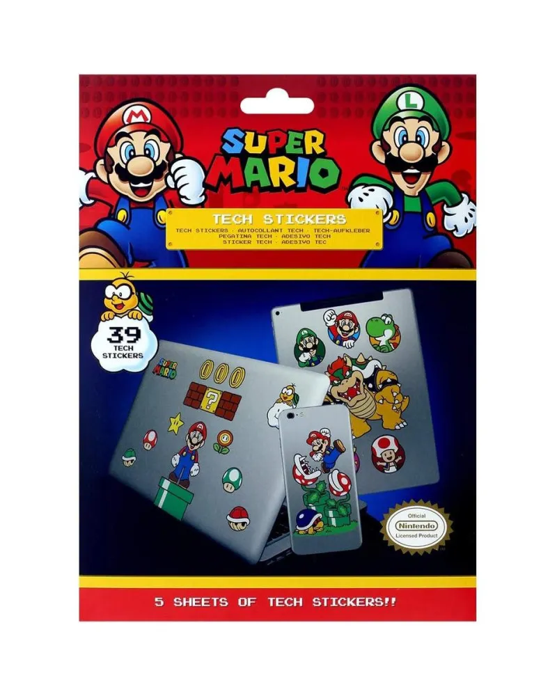 Nalepnice Super Mario - Mushroom Kingdom - Tech Stickers 