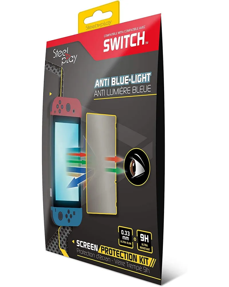 Nintendo Switch SteelPlay Screen Protection Kit - 9H Anti Blue Light Glass 