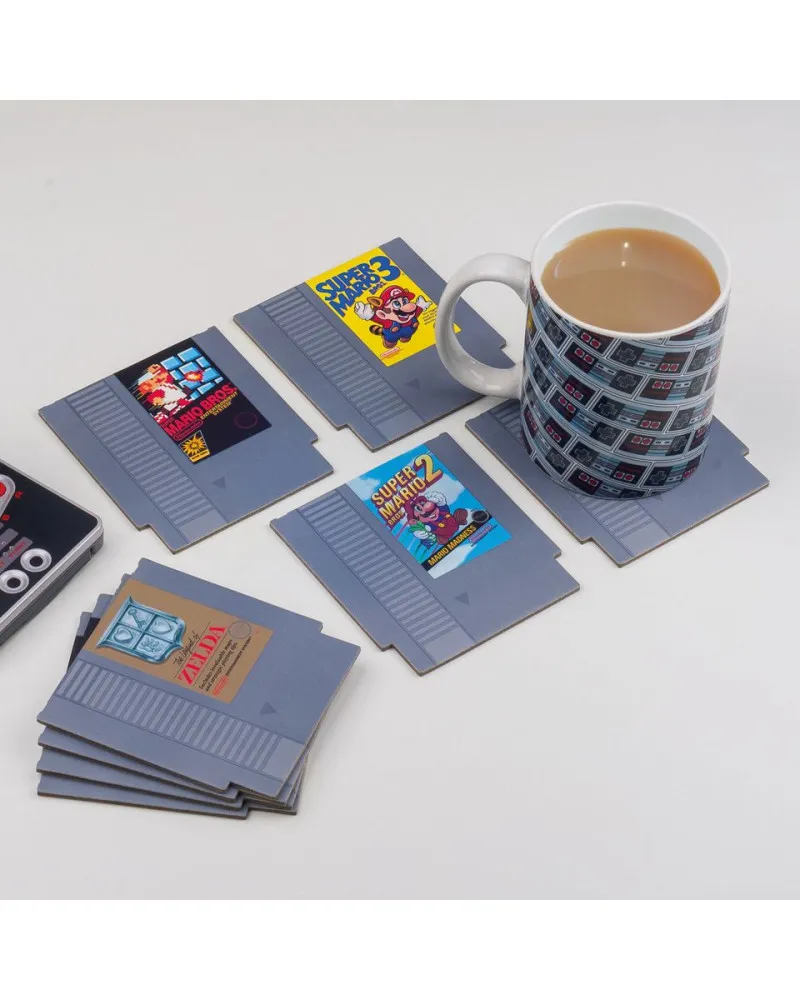 Podmetači za čaše Paladone - NES Cartridge Coasters 