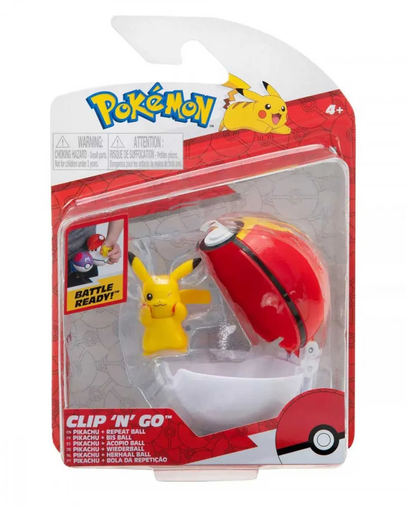 Pokémon Clip'n'Go Poké Ball Pikachu #8 & Repeat Ball 