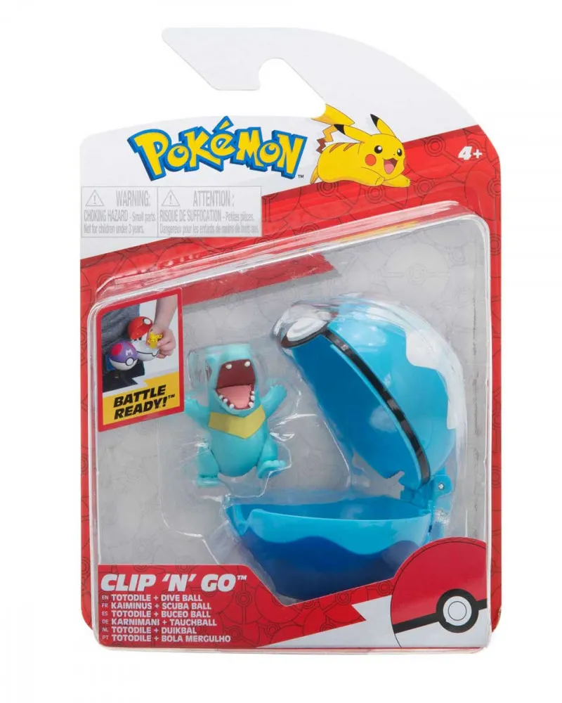 Poke Ball Pokemon Clip'n'Go - Totodile & Dive Ball 