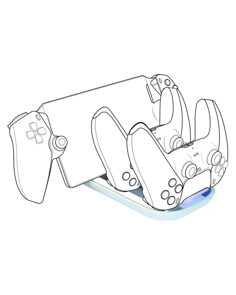 Punjač BigBan za PS5 Portal & DualSense - Triple Charger Station RGB 