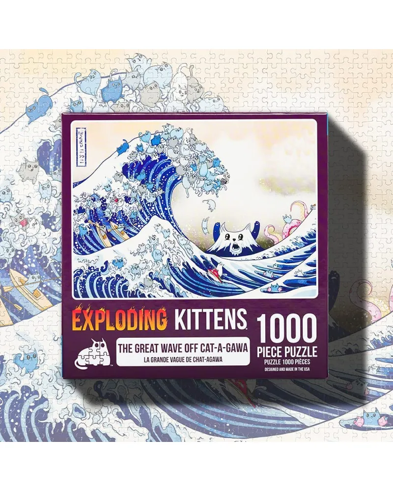 Puzzle for Adults Exploding Kittens - Great Wave Of Cat-a-gawa 