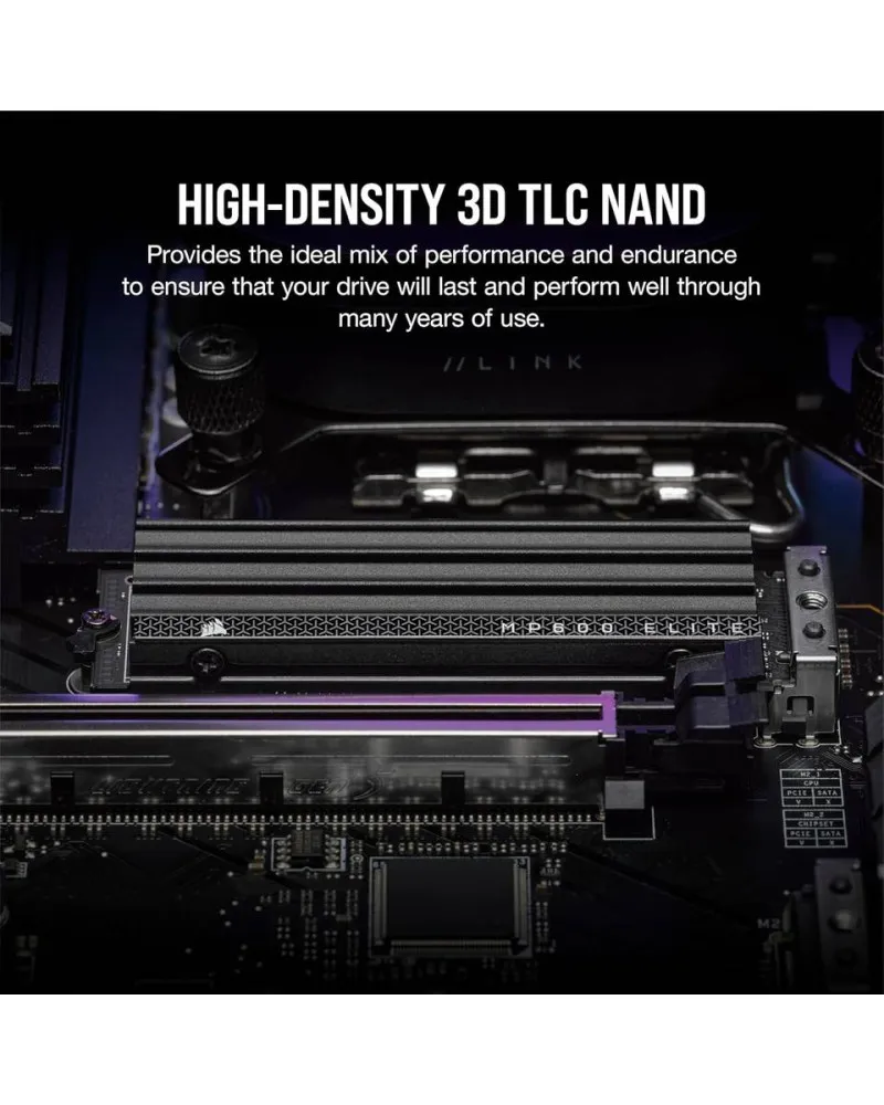 SSD Corsair MP600 Elite TB PCIe Gen4 x4 NVMe 1.4 M.2 - Black 