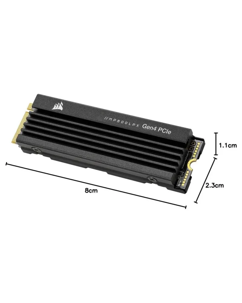 SSD Corsair MP600 Pro LPX 1TB PCIe Gen 4 NVMe M.2 2280 - Black 