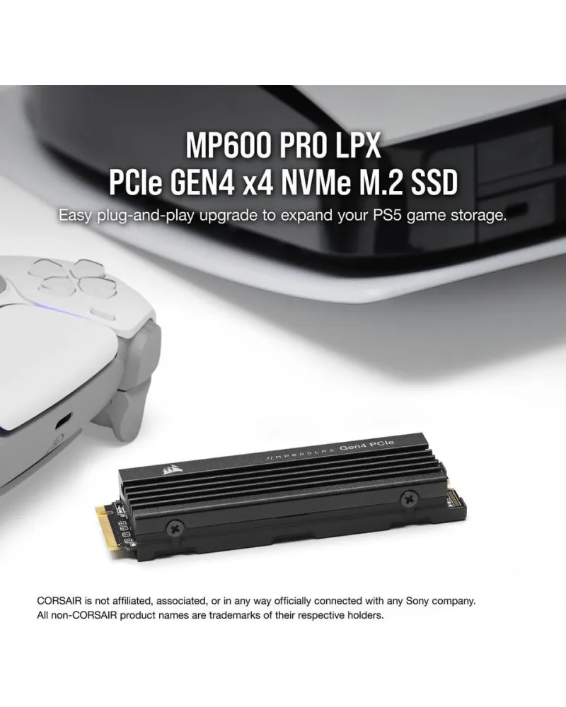 SSD Corsair MP600 Pro LPX 2TB PCIe Gen 4 NVMe M.2 2280 - Black 