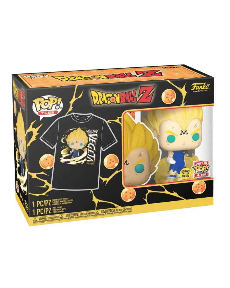 Set Bobble Figure Anime - Dragon Ball Z POP!  & Tee - Goku - Glows in the Dark - Special Edition - L 