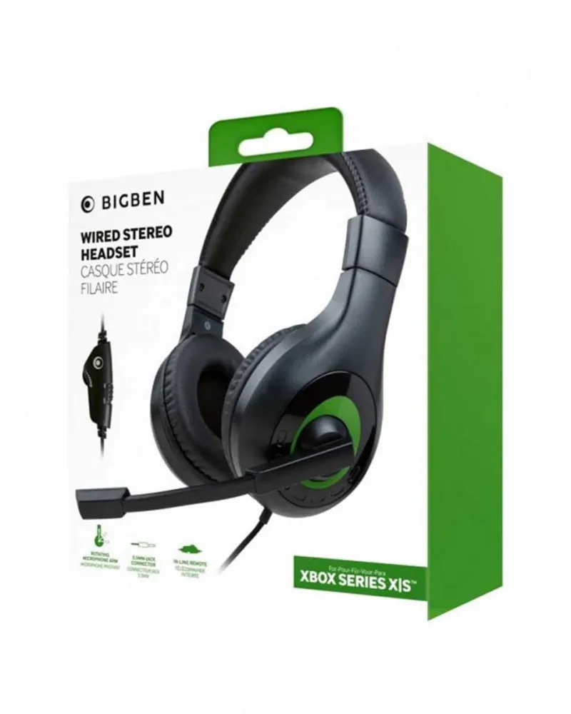 Slušalice BigBen Wired Stereo Headset - Black Xbox Series s XBOX Series X 