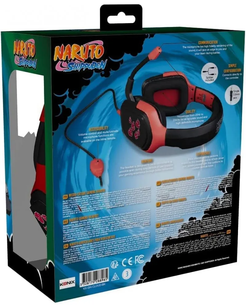 Slušalice Konix - Naruto Shippuden - Akatsuki Gaming Headset 
