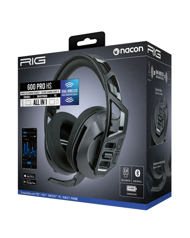 Slušalice Nacon RIG 600 PRO HS Wireless - Black 