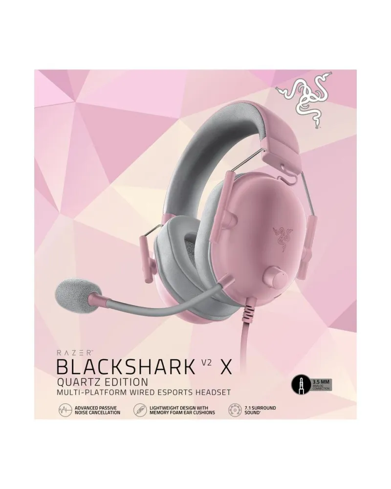 Slušalice Razer  BlackShark V2 X -Wired Gaming Headset - Quartz 