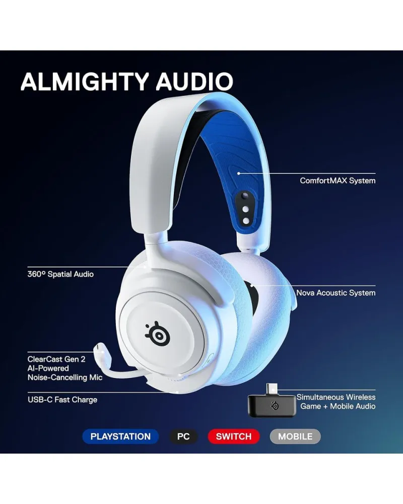 Slušalice Steelseries Arctis Nova 7P Wireless - White 