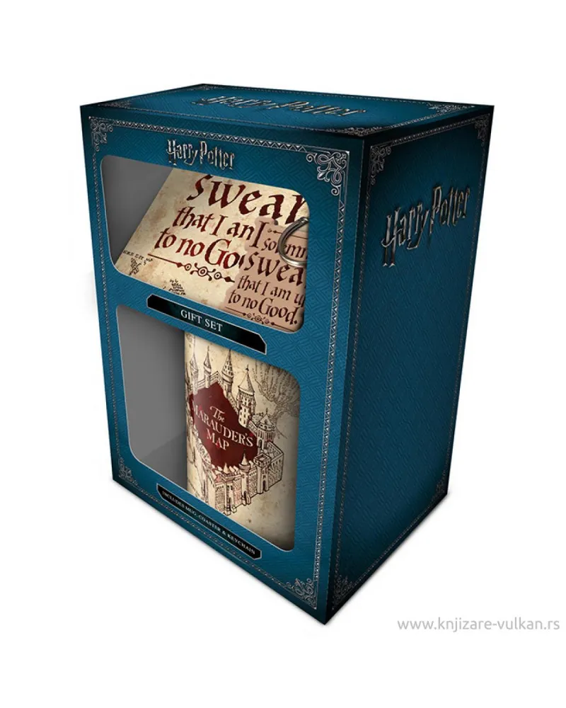 Gift Set - Harry Potter - Marauders Map - Šolja, Podmetač & Privezak 
